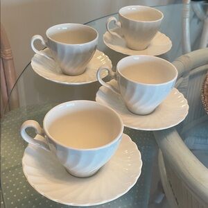 Johnson Brothers Cream Teacup and Saucer Set
